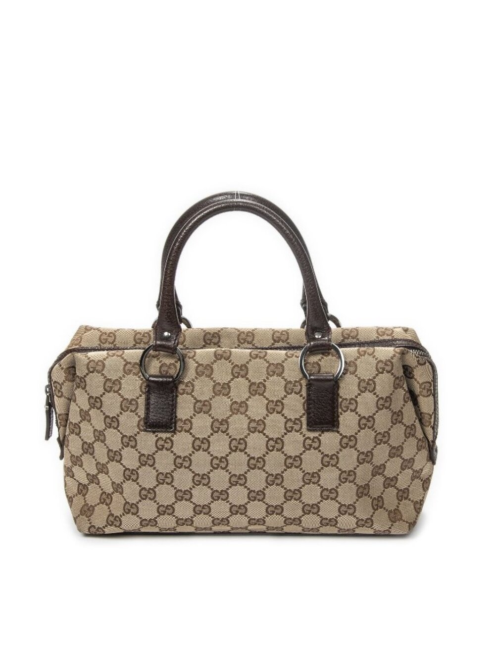 Gucci Small Boston Beige Brown GG Canvas